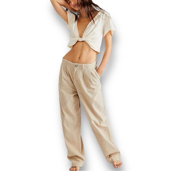 Free People Women’s Addy Chino Pants in the Size 8 in Light Willow Color - Picture 3 of 5